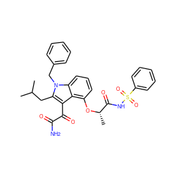 CC(C)Cc1c(C(=O)C(N)=O)c2c(O[C@@H](C)C(=O)NS(=O)(=O)c3ccccc3)cccc2n1Cc1ccccc1 ZINC000044430889