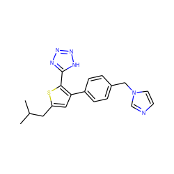 CC(C)Cc1cc(-c2ccc(Cn3ccnc3)cc2)c(-c2nnn[nH]2)s1 ZINC000036176324