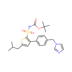 CC(C)Cc1cc(-c2ccc(Cn3ccnc3)cc2)c(S(=O)(=O)NC(=O)OC(C)(C)C)s1 ZINC000034312266