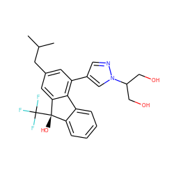 CC(C)Cc1cc(-c2cnn(C(CO)CO)c2)c2c(c1)[C@@](O)(C(F)(F)F)c1ccccc1-2 ZINC000144919283