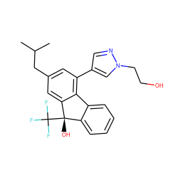 CC(C)Cc1cc(-c2cnn(CCO)c2)c2c(c1)[C@@](O)(C(F)(F)F)c1ccccc1-2 ZINC000144913824