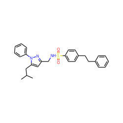 CC(C)Cc1cc(CNS(=O)(=O)c2ccc(CCc3ccccc3)cc2)nn1-c1ccccc1 ZINC001772603407