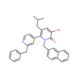 CC(C)Cc1cc(O)c(=O)n(Cc2ccc3ccccc3c2)c1-c1ccnc(Cc2ccccc2)c1 ZINC000049052369