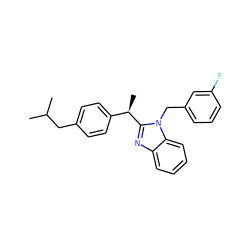 CC(C)Cc1ccc([C@@H](C)c2nc3ccccc3n2Cc2cccc(F)c2)cc1 ZINC000084671403