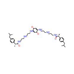 CC(C)Cc1ccc([C@H](C)C(=O)NCCCNCCCNC2=CC(=O)C(NCCCNCCCNC(=O)[C@H](C)c3ccc(CC(C)C)cc3)=CC2=O)cc1 ZINC000150607630