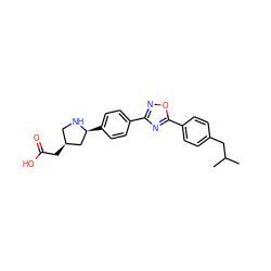 CC(C)Cc1ccc(-c2nc(-c3ccc([C@H]4C[C@@H](CC(=O)O)CN4)cc3)no2)cc1 ZINC000035968414