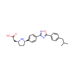 CC(C)Cc1ccc(-c2nc(-c3ccc([C@H]4CC[C@@H](CC(=O)O)N4)cc3)no2)cc1 ZINC000036178486