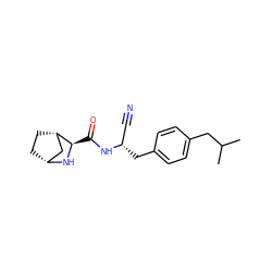 CC(C)Cc1ccc(C[C@@H](C#N)NC(=O)[C@H]2N[C@@H]3CC[C@H]2C3)cc1 ZINC000221946305