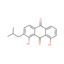 CC(C)Cc1ccc2c(c1O)C(=O)c1c(O)cccc1C2=O ZINC000013454739