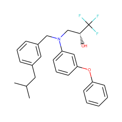 CC(C)Cc1cccc(CN(C[C@@H](O)C(F)(F)F)c2cccc(Oc3ccccc3)c2)c1 ZINC000013490914