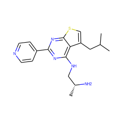 CC(C)Cc1csc2nc(-c3ccncc3)nc(NC[C@@H](C)N)c12 ZINC000223685579