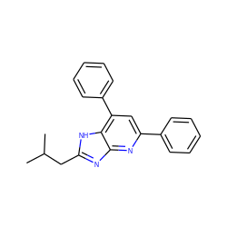 CC(C)Cc1nc2nc(-c3ccccc3)cc(-c3ccccc3)c2[nH]1 ZINC000034800843