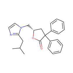 CC(C)Cc1nccn1C[C@@H]1CC(c2ccccc2)(c2ccccc2)C(=O)O1 ZINC000013651102