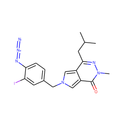 CC(C)Cc1nn(C)c(=O)c2cn(Cc3ccc(N=[N+]=[N-])c(I)c3)cc12 ZINC000033820130