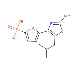 CC(C)Cc1oc(N)nc1-c1ccc(P(=O)(O)O)o1 ZINC000169321417