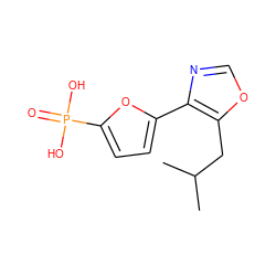 CC(C)Cc1ocnc1-c1ccc(P(=O)(O)O)o1 ZINC000169326724