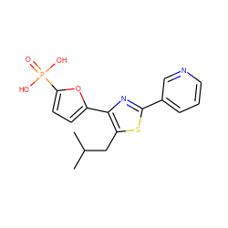 CC(C)Cc1sc(-c2cccnc2)nc1-c1ccc(P(=O)(O)O)o1 ZINC000066112022