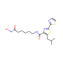 CC(C)Cc1sc(-c2nccs2)nc1C(=O)NCCCCCC(=O)NO ZINC000147363135