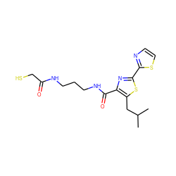 CC(C)Cc1sc(-c2nccs2)nc1C(=O)NCCCNC(=O)CS ZINC000147379443