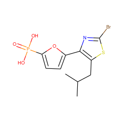 CC(C)Cc1sc(Br)nc1-c1ccc(P(=O)(O)O)o1 ZINC000066102762