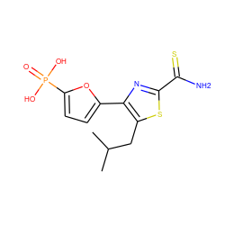 CC(C)Cc1sc(C(N)=S)nc1-c1ccc(P(=O)(O)O)o1 ZINC000066112019