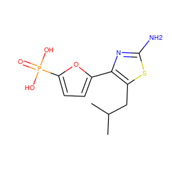 CC(C)Cc1sc(N)nc1-c1ccc(P(=O)(O)O)o1 ZINC000006718477