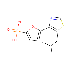 CC(C)Cc1scnc1-c1ccc(P(=O)(O)O)o1 ZINC000066101892