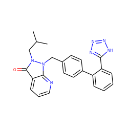 CC(C)Cn1c(=O)c2cccnc2n1Cc1ccc(-c2ccccc2-c2nnn[nH]2)cc1 ZINC000029051643