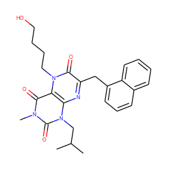 CC(C)Cn1c(=O)n(C)c(=O)c2c1nc(Cc1cccc3ccccc13)c(=O)n2CCCCO ZINC000299832648