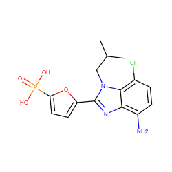 CC(C)Cn1c(-c2ccc(P(=O)(O)O)o2)nc2c(N)ccc(Cl)c21 ZINC000045285428