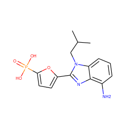 CC(C)Cn1c(-c2ccc(P(=O)(O)O)o2)nc2c(N)cccc21 ZINC000045260702