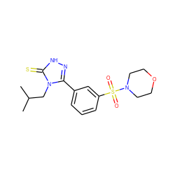 CC(C)Cn1c(-c2cccc(S(=O)(=O)N3CCOCC3)c2)n[nH]c1=S ZINC000006171065