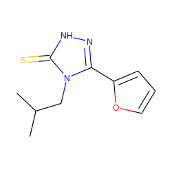 CC(C)Cn1c(-c2ccco2)n[nH]c1=S ZINC000006493093