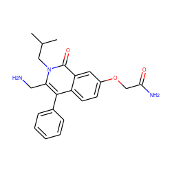 CC(C)Cn1c(CN)c(-c2ccccc2)c2ccc(OCC(N)=O)cc2c1=O ZINC000072104872