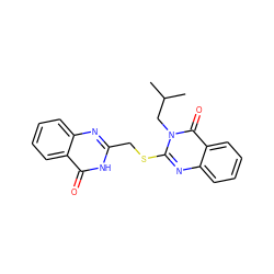 CC(C)Cn1c(SCc2nc3ccccc3c(=O)[nH]2)nc2ccccc2c1=O ZINC000013151350