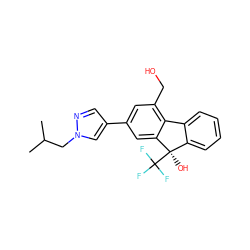 CC(C)Cn1cc(-c2cc(CO)c3c(c2)[C@](O)(C(F)(F)F)c2ccccc2-3)cn1 ZINC000144919914