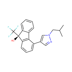 CC(C)Cn1cc(-c2cccc3c2-c2ccccc2[C@@]3(O)C(F)(F)F)cn1 ZINC000143274163