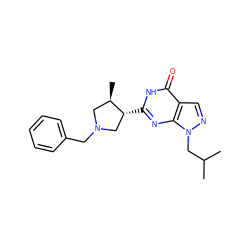 CC(C)Cn1ncc2c(=O)[nH]c([C@@H]3CN(Cc4ccccc4)C[C@H]3C)nc21 ZINC000045298665