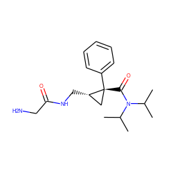 CC(C)N(C(=O)[C@@]1(c2ccccc2)C[C@@H]1CNC(=O)CN)C(C)C ZINC000029127884