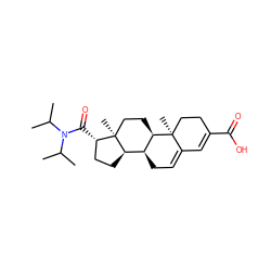 CC(C)N(C(=O)[C@H]1CC[C@@H]2[C@@H]3CC=C4C=C(C(=O)O)CC[C@]4(C)[C@@H]3CC[C@]12C)C(C)C ZINC000013545820