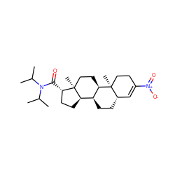 CC(C)N(C(=O)[C@H]1CC[C@@H]2[C@@H]3CC[C@H]4C=C([N+](=O)[O-])CC[C@]4(C)[C@@H]3CC[C@]12C)C(C)C ZINC000026966337