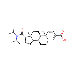 CC(C)N(C(=O)[C@H]1CC[C@@H]2[C@@H]3CC[C@H]4C=C(C(=O)O)C=C[C@]4(C)[C@@H]3CC[C@]12C)C(C)C ZINC000028019191