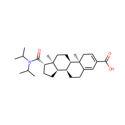 CC(C)N(C(=O)[C@H]1CC[C@@H]2[C@@H]3CCC4=CC(C(=O)O)=CC[C@]4(C)[C@@H]3CC[C@]12C)C(C)C ZINC000028013975