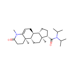 CC(C)N(C(=O)[C@H]1CC[C@H]2[C@@H]3CC=C4N(C)C(=O)CC[C@]4(C)[C@H]3CC[C@]12C)C(C)C ZINC000045284557