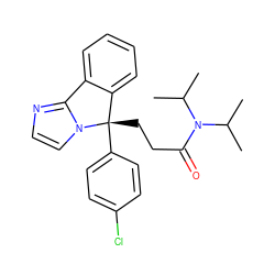 CC(C)N(C(=O)CC[C@]1(c2ccc(Cl)cc2)c2ccccc2-c2nccn21)C(C)C ZINC000072109105