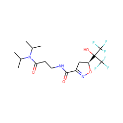 CC(C)N(C(=O)CCNC(=O)C1=NO[C@H](C(O)(C(F)(F)F)C(F)(F)F)C1)C(C)C ZINC000035902126