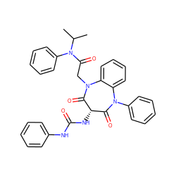 CC(C)N(C(=O)CN1C(=O)[C@@H](NC(=O)Nc2ccccc2)C(=O)N(c2ccccc2)c2ccccc21)c1ccccc1 ZINC000100819942