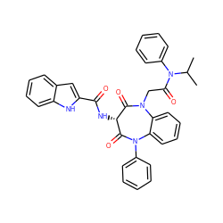 CC(C)N(C(=O)CN1C(=O)[C@@H](NC(=O)c2cc3ccccc3[nH]2)C(=O)N(c2ccccc2)c2ccccc21)c1ccccc1 ZINC000101354787