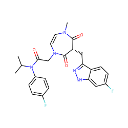 CC(C)N(C(=O)CN1C=CN(C)C(=O)[C@H](Cc2n[nH]c3cc(F)ccc23)C1=O)c1ccc(F)cc1 ZINC000045336466