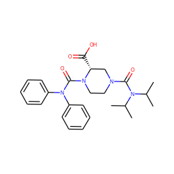 CC(C)N(C(=O)N1CCN(C(=O)N(c2ccccc2)c2ccccc2)[C@H](C(=O)O)C1)C(C)C ZINC000026171541